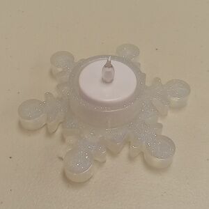 Handcrafted resin snowflake candle holder